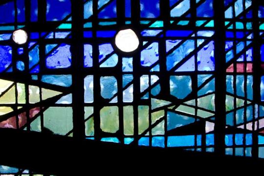 Stained glass in the A. F. Siebert Chapel